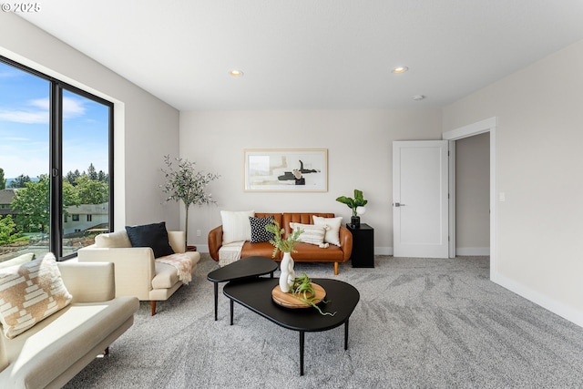 565 W U St, Washougal, WA 98671 - carpeted living area with recessed lighting and baseboards