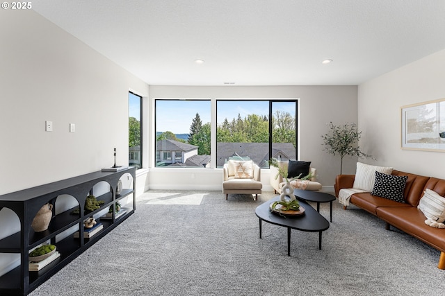 565 W U St, Washougal, WA 98671 - carpeted living room featuring recessed lighting and baseboards