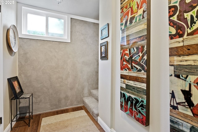 6985 SW Florence Ln, Portland, OR 97223 - bathroom with wood finished floors and baseboards