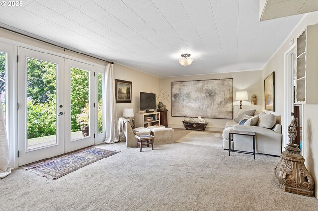 6985 SW Florence Ln, Portland, OR 97223 - carpeted living area with french doors