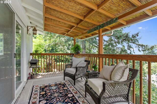 6985 SW Florence Ln, Portland, OR 97223 - deck with an outdoor hangout area and grilling area