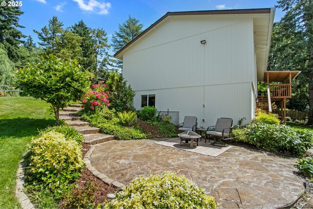 6985 SW Florence Ln, Portland, OR 97223 - view of patio / terrace with stairway