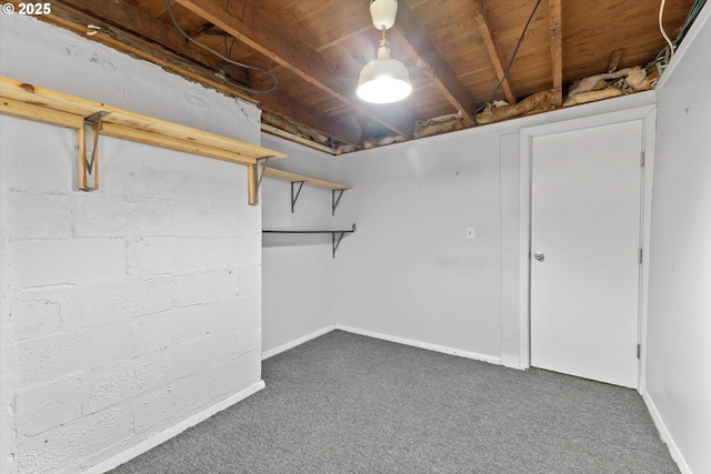 6815 N Smith St, Portland, OR 97203 - unfinished below grade area featuring carpet and baseboards