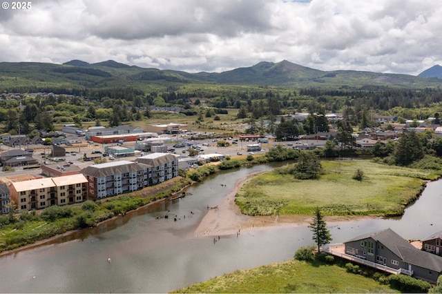 1108 S Holladay Dr Unit 24, Seaside, OR 97138 - drone / aerial view of a water and mountain view