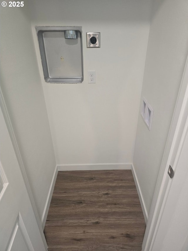 3461 Concord St, Eugene, OR 97402 - washroom featuring electric dryer hookup and wood finished floors