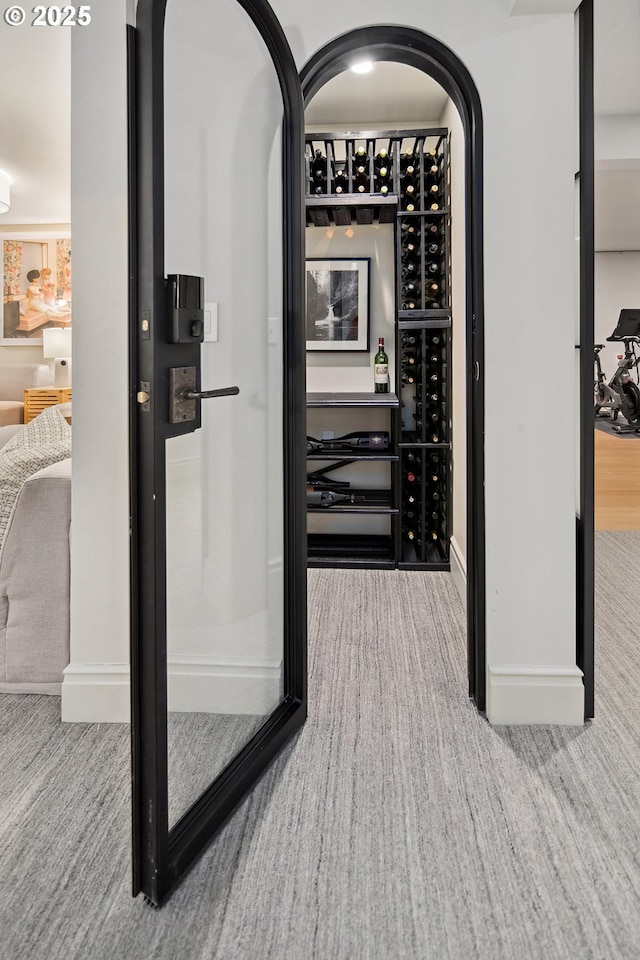 wine cellar with carpet