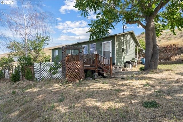 387 E Linden Way, Heppner, OR 97836 - back of house featuring a wooden deck