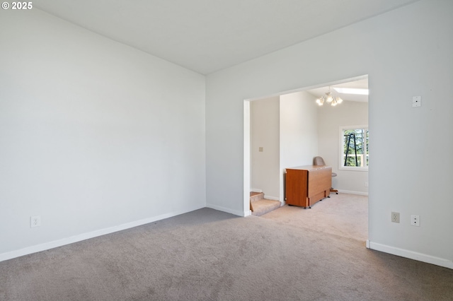 3412 NE 399th St, La Center, WA 98629 - carpeted spare room with a chandelier and baseboards