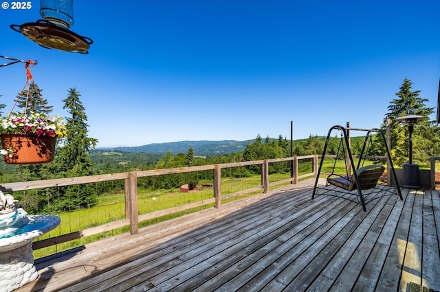 3412 NE 399th St, La Center, WA 98629 - wooden terrace featuring a mountain view