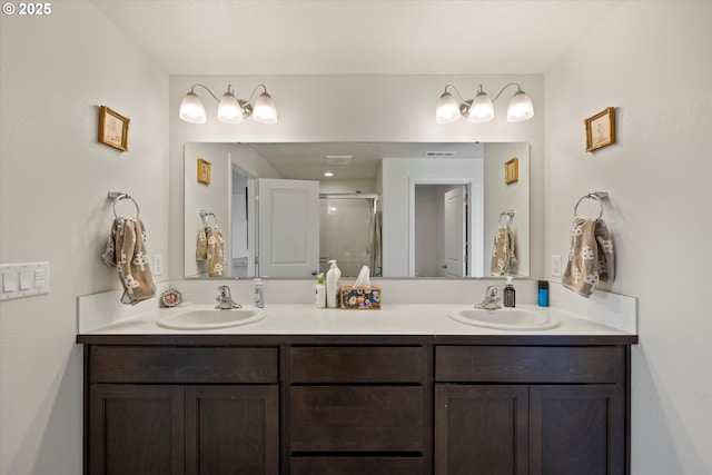 3 Patty Cir, Milton-Freewater, OR 97862 - bathroom featuring double vanity and a stall shower