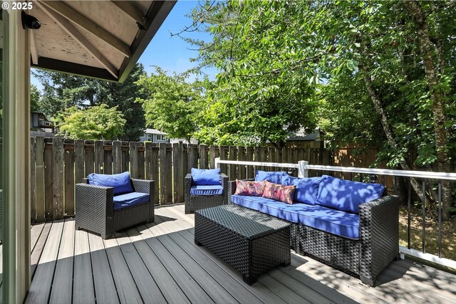20603 SW Martinazzi Ave, Tualatin, OR 97062 - wooden deck featuring an outdoor hangout area