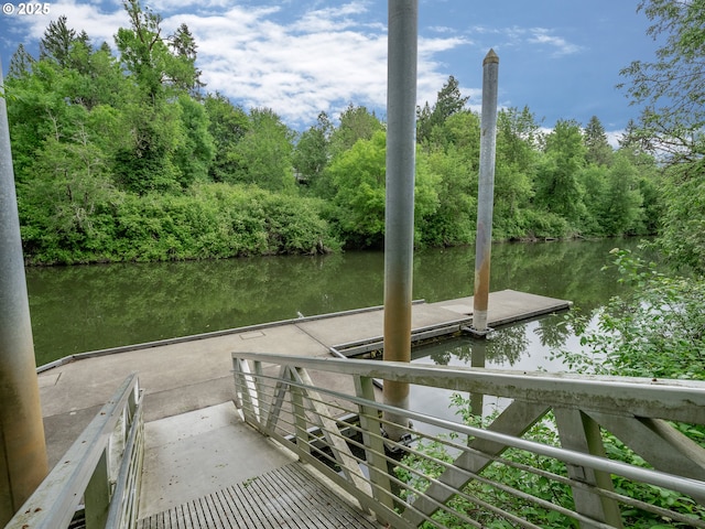 dock featuring a water view