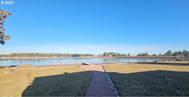 view of yard featuring a water view