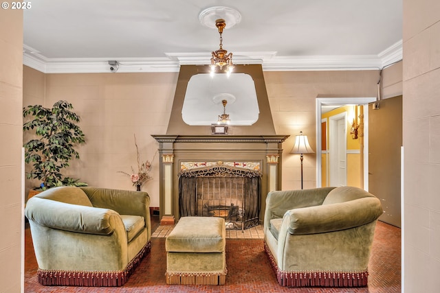 20 NW 16th Ave Unit 4, Portland, OR 97209 - sitting room featuring ornamental molding and a fireplace with flush hearth