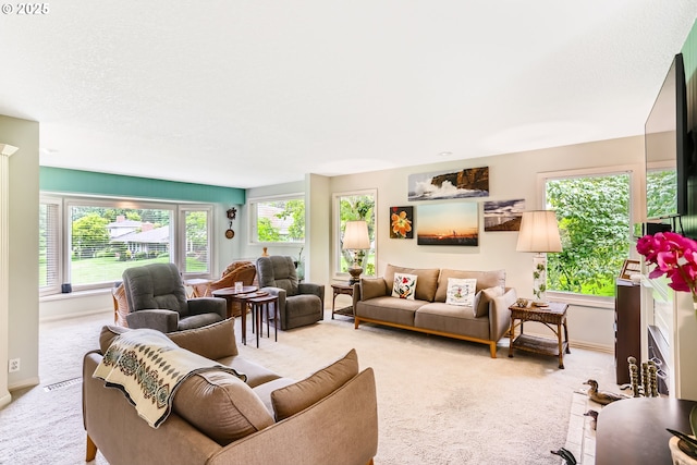 7605 SW Arbor Glen Ct, Wilsonville, OR 97070 - living room featuring light colored carpet
