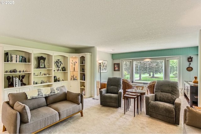 7605 SW Arbor Glen Ct, Wilsonville, OR 97070 - living room featuring light carpet and a textured ceiling
