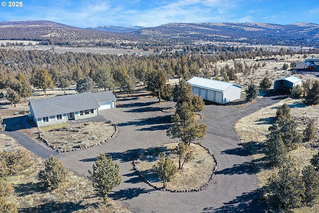 aerial view featuring a mountain view