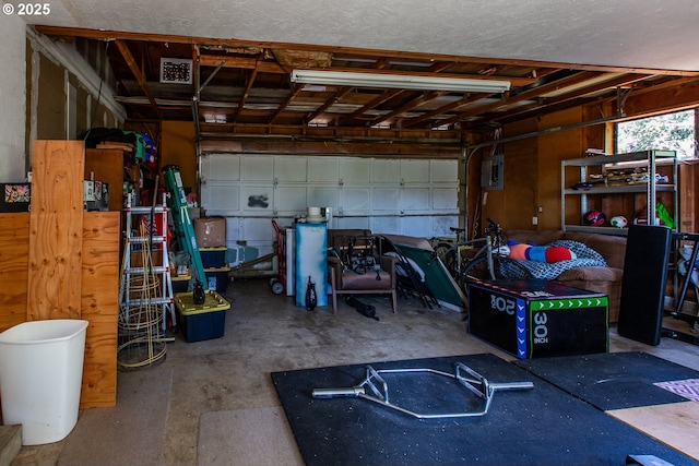 garage featuring electric panel