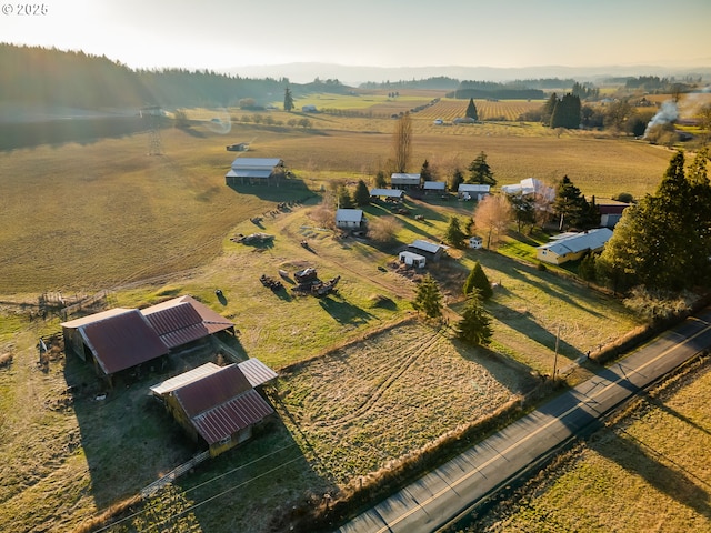 aerial view with a rural view