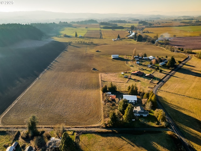 drone / aerial view with a rural view