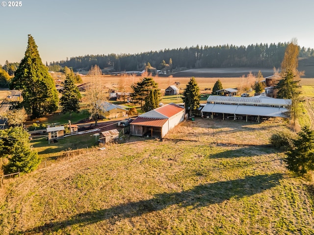 aerial view with a rural view