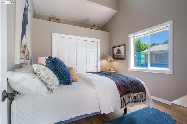 460 N Tomahawk Island Dr, Portland, OR 97217 - bedroom featuring wood finished floors and a closet
