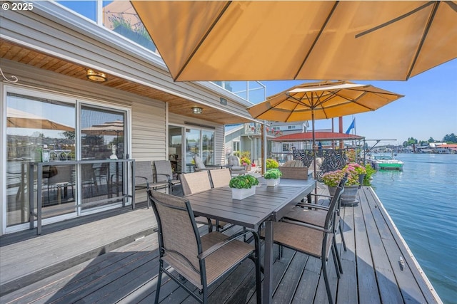460 N Tomahawk Island Dr, Portland, OR 97217 - deck with a water view and outdoor dining space