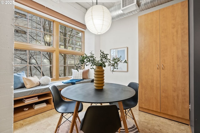 dining space with visible vents