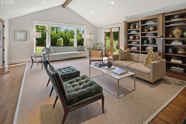 17900 Crestline Dr, Lake Oswego, OR 97034 - living room with wood finished floors, recessed lighting, and baseboards