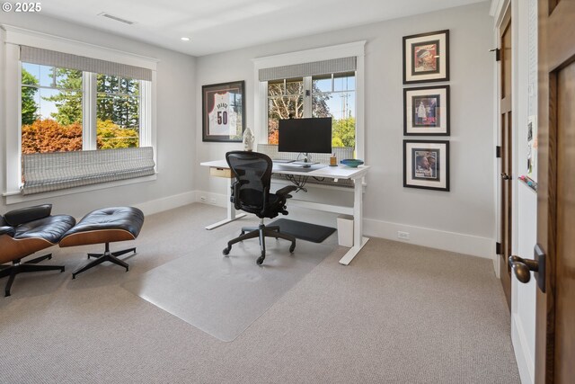 17900 Crestline Dr, Lake Oswego, OR 97034 - carpeted office space with healthy amount of natural light, baseboards, and recessed lighting
