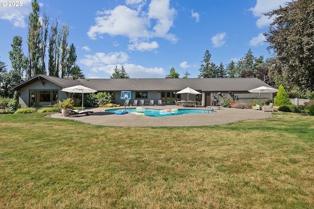 17900 Crestline Dr, Lake Oswego, OR 97034 - outdoor pool with a patio and a lawn