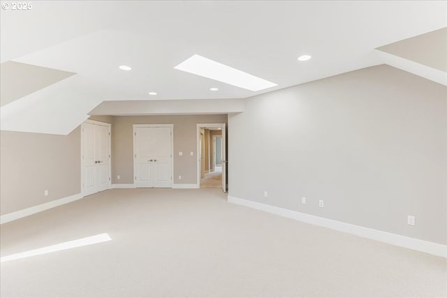 32092 SW Willamette Way E, Wilsonville, OR 97070 - bonus room with a skylight, recessed lighting, baseboards, and light carpet