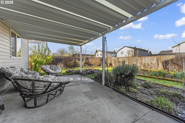 view of patio featuring a fenced backyard