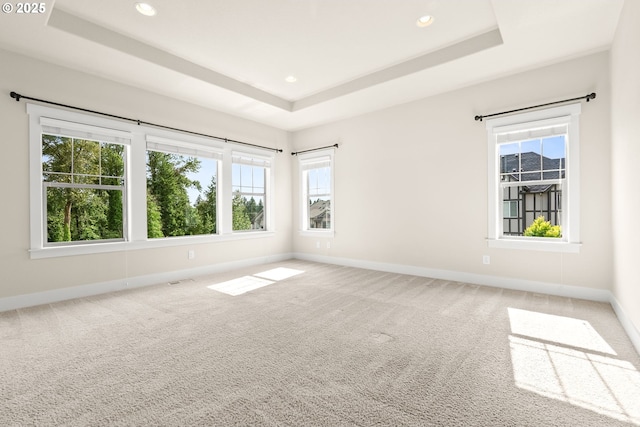 16944 SW Birdsong St, Beaverton, OR 97007 - carpeted empty room with a raised ceiling, baseboards, and recessed lighting