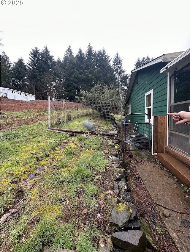 view of yard with fence