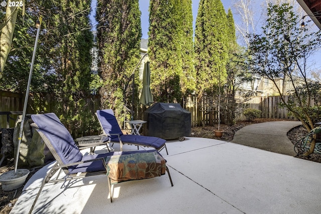 view of patio / terrace with a fenced backyard