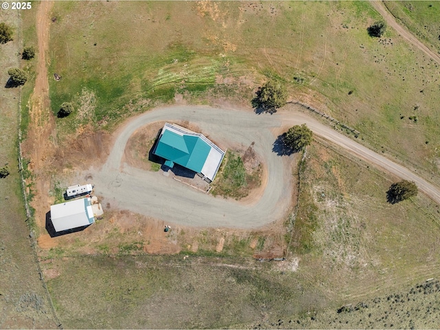 drone / aerial view with a rural view
