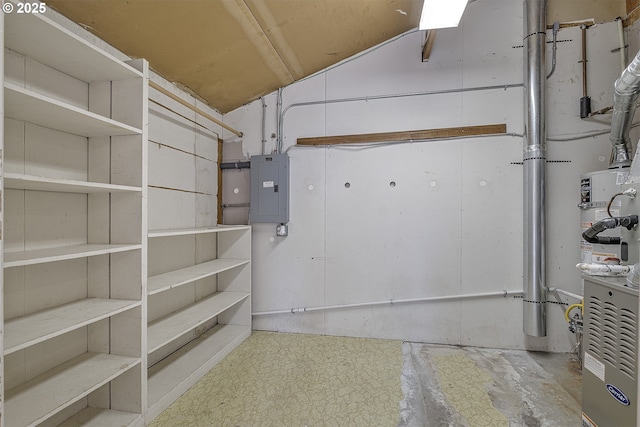 below grade area with electric panel