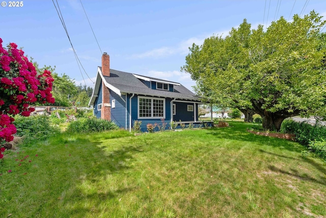 1296 W Central Blvd, Coquille, OR 97423 - view of front of house with a chimney and a front lawn