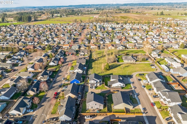 birds eye view of property with a residential view