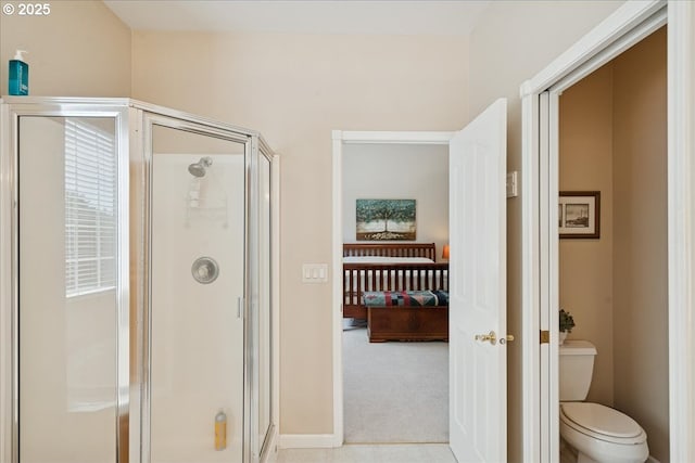 5277 Landon St, Salem, OR 97306 - full bathroom featuring a stall shower, ensuite bath, and toilet