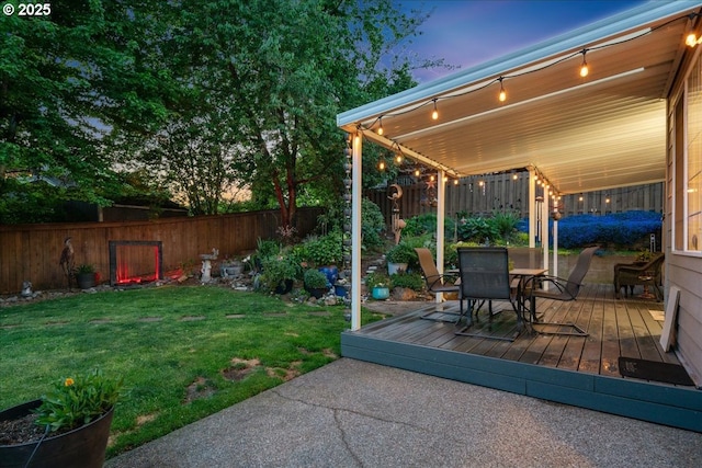 5277 Landon St, Salem, OR 97306 - view of yard with a deck and outdoor dining area