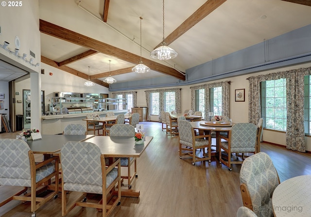 13775 SW Scholls Ferry Rd Unit 16, Beaverton, OR 97008 - dining area featuring beam ceiling and light wood-style floors