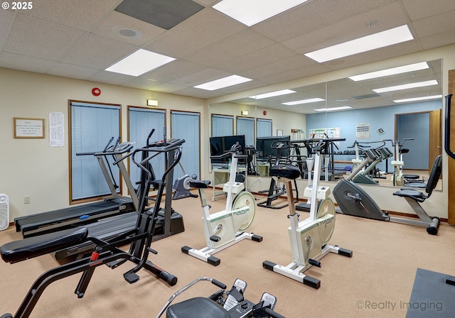 13775 SW Scholls Ferry Rd Unit 16, Beaverton, OR 97008 - gym featuring a drop ceiling and carpet