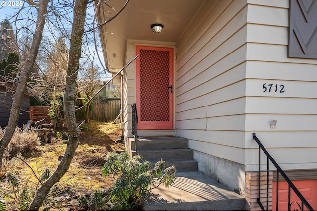 view of doorway to property