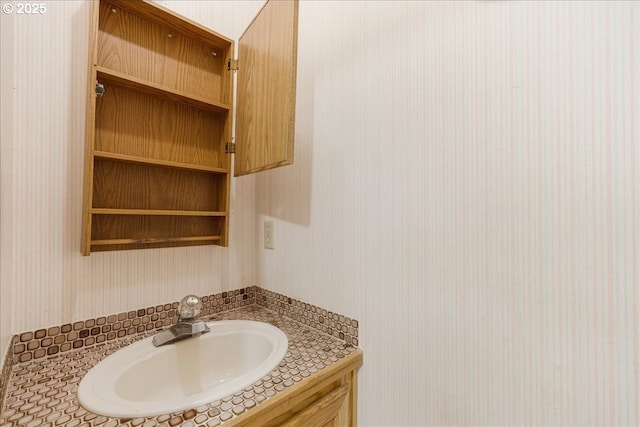 20916 SW Siletz Ct, Tualatin, OR 97062 - bathroom featuring vanity and wallpapered walls