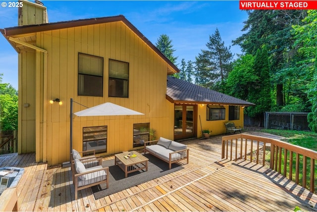 20916 SW Siletz Ct, Tualatin, OR 97062 - wooden deck with outdoor lounge area and french doors