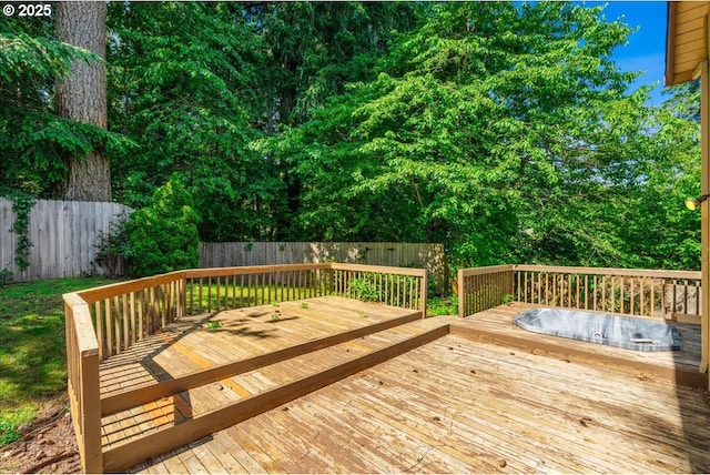 20916 SW Siletz Ct, Tualatin, OR 97062 - wooden deck with a fenced backyard