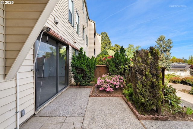 view of home's exterior with a patio