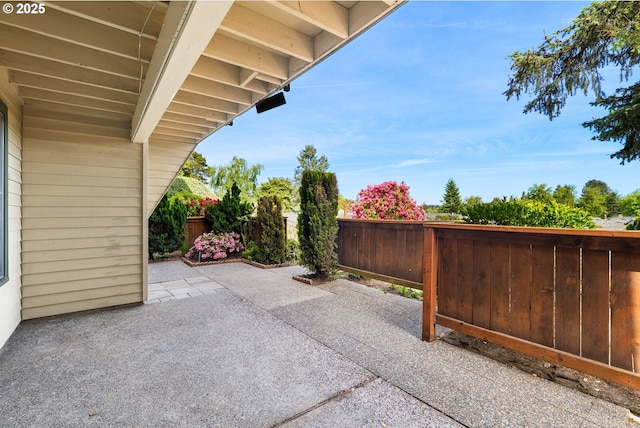 view of patio / terrace with fence